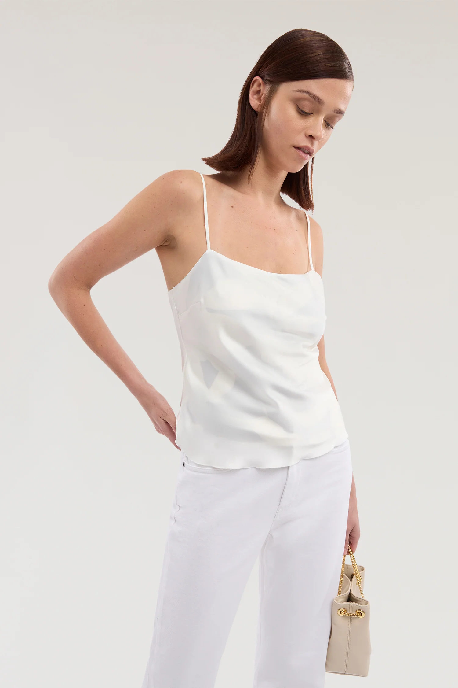 Double-layer top with satin print - Image 4