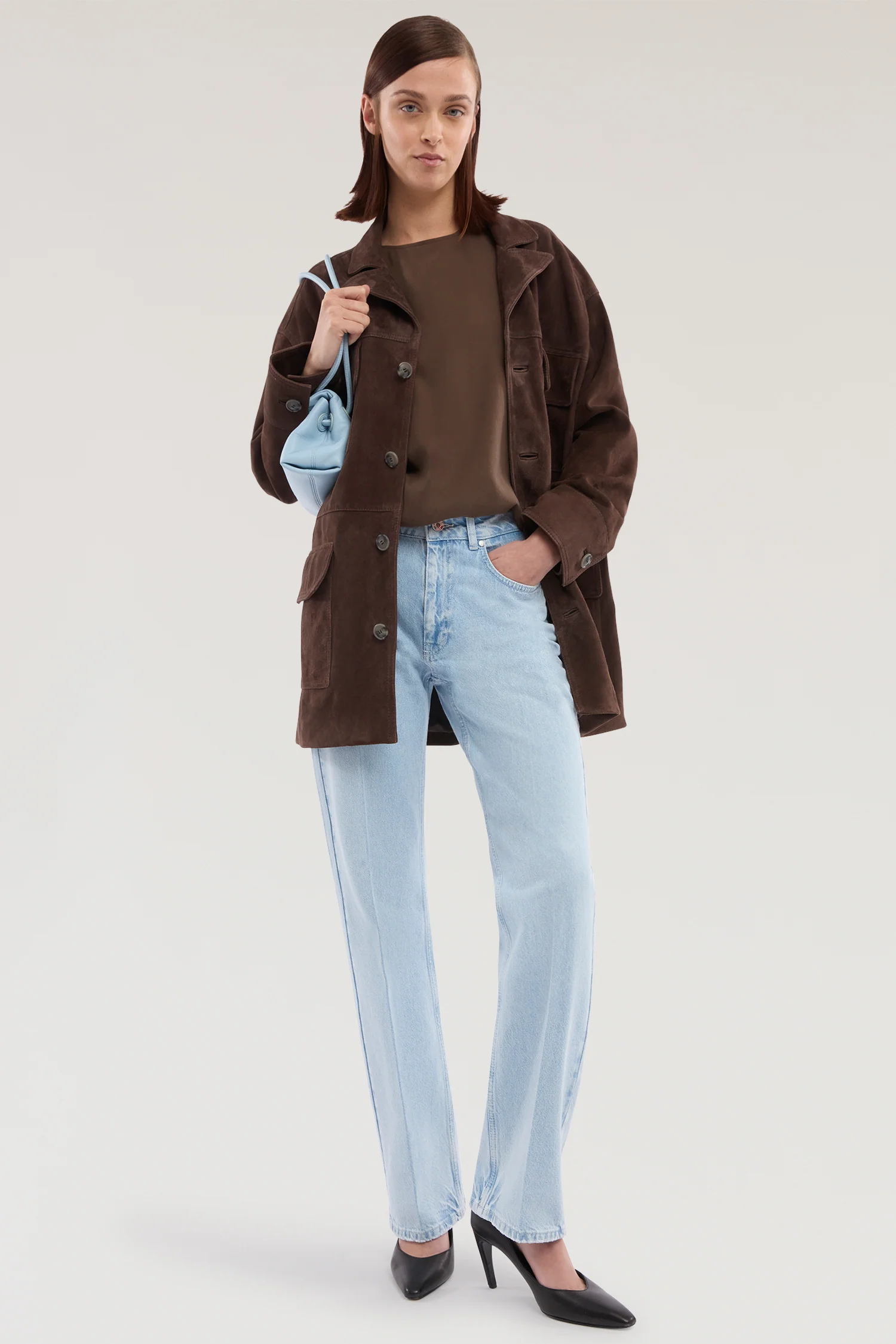 Jacket with suede pockets - Image 4