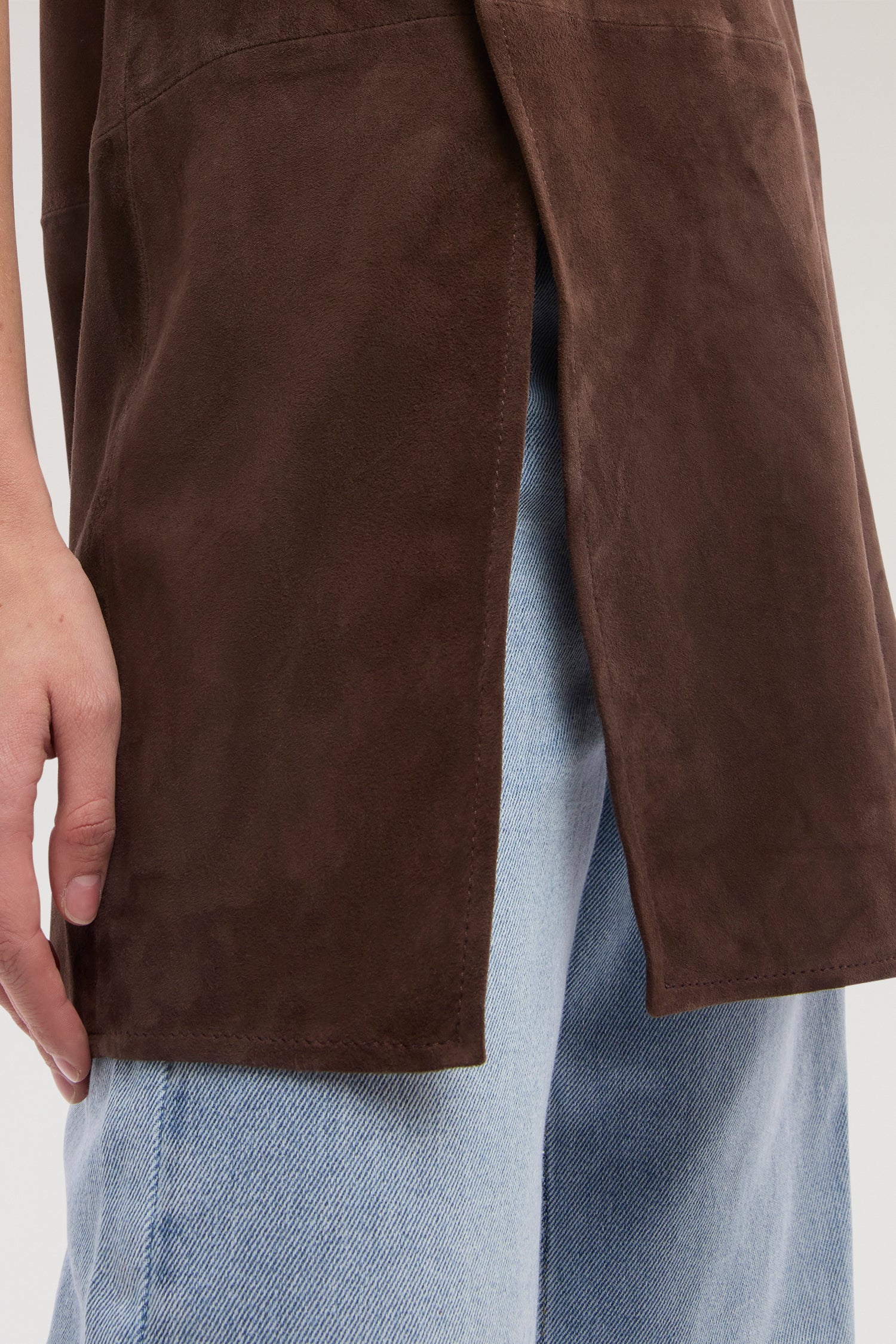 Long top with suede slit - Image 3