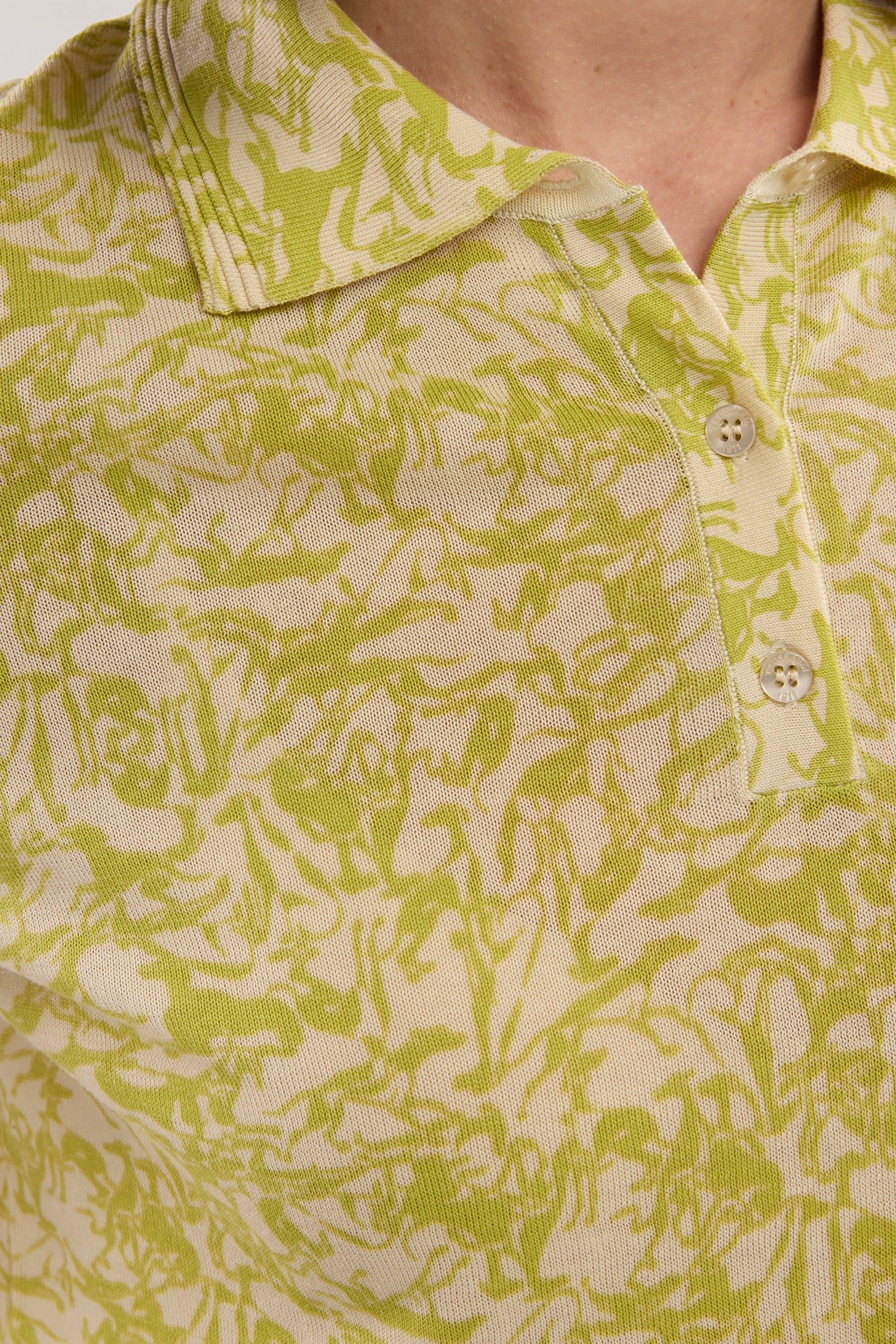 Polo shirt with print in lyocell, cotton and silk - Image 3