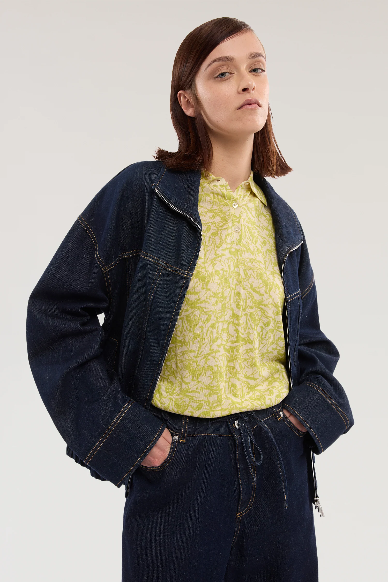 Polo shirt with print in lyocell, cotton and silk - Image 4