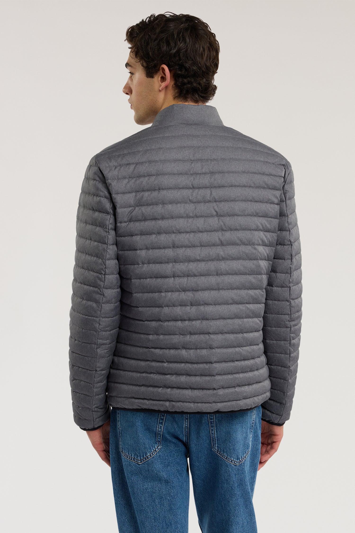 Reversible padded jacket in stretch nylon - Image 3