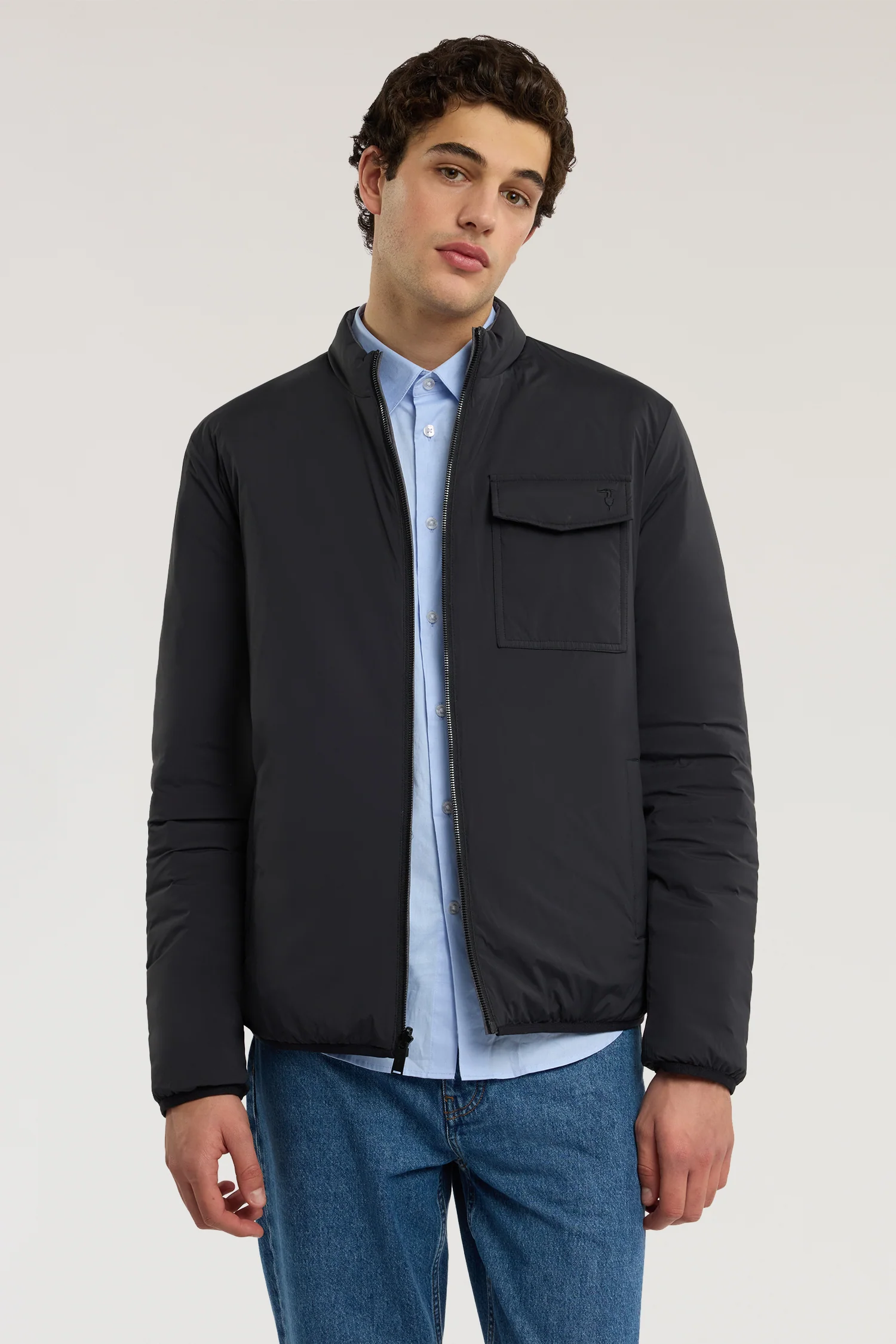 Reversible padded jacket in stretch nylon - Image 5