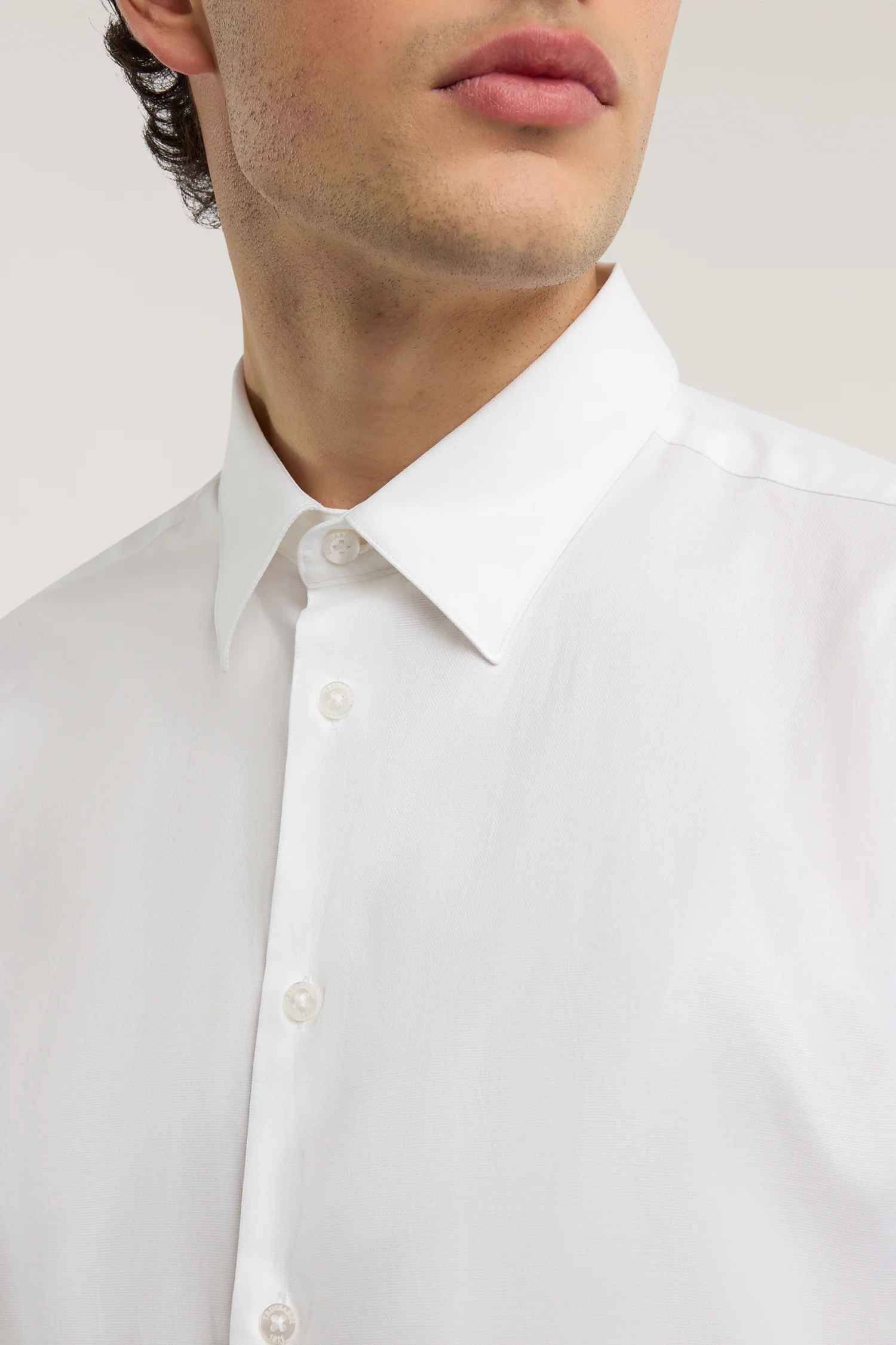 Slim fit shirt in stretch textured cotton - Image 3